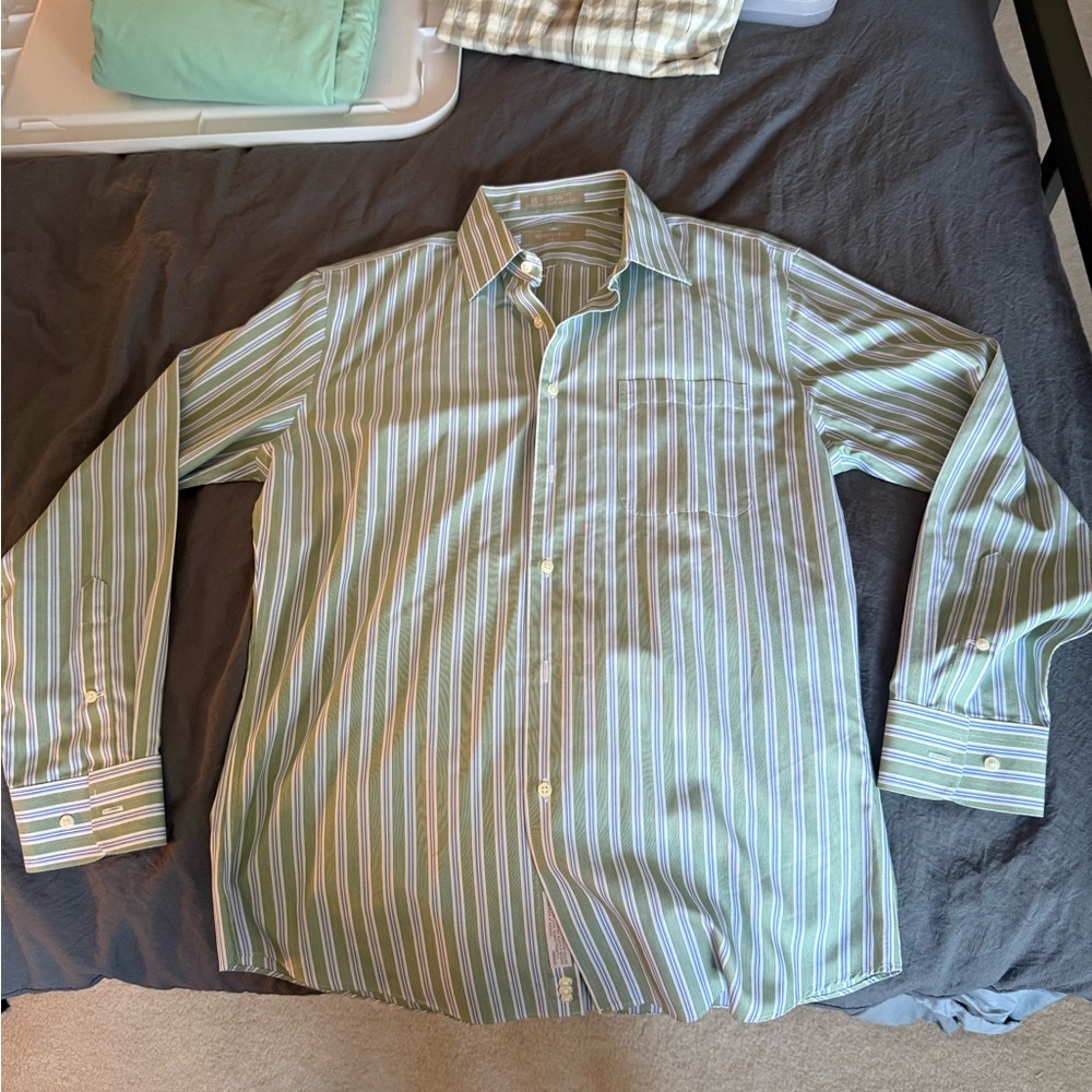 Nordstrom Men's Mint and White Striped Shirt
